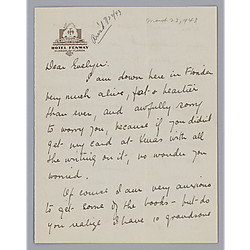 Letter from Julie McIlvaine to Evelyn Morneweck