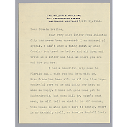 Letter from Julie McIlvaine to Evelyn Morneweck