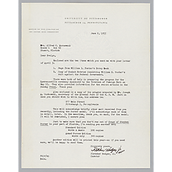 Letter from Fletcher Hodges, Jr., to Evelyn Morneweck