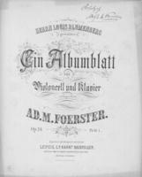 Opus 24 Ein Albumblatt fur Violoncello und Klavier score