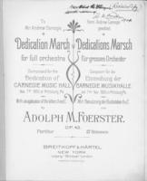 Opus 43 Dedication march: full score