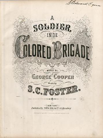 cover for "A Soldier in de colored brigade"