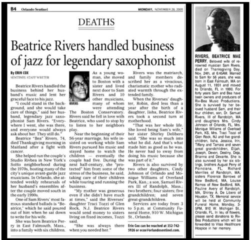 Beatrice River's obituary 