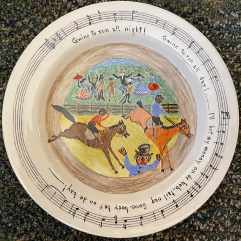 "Camptown Races" plate by Willoughby Ions
