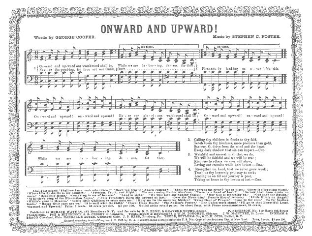 Foster Hall Reproduction of the score for "Onward and Upward"