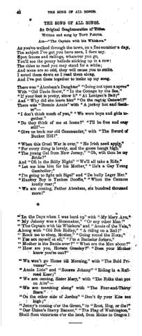 "Song of All Songs" from Pastor's New Comic Irish Songster