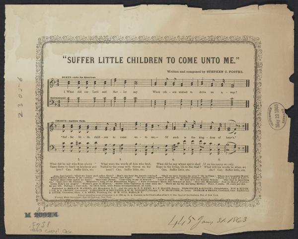 Single sheet of "Suffer Little Children"