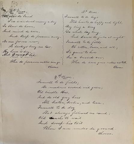 "Oh Boys Carry Me Long" manuscript p3