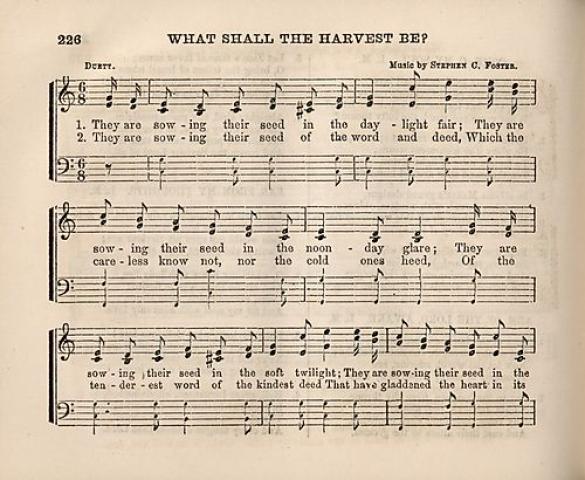 "What shall the harvest be" score